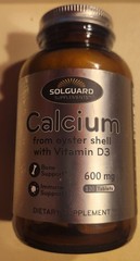 SOLGUARD Calcium 600 mg & Vitamin D3 800 IU Dietary Supplement Caplets 120 Count
