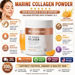 HK Vitals Marine Collagen Powder Orange Vit C E Skin Radiance 200g Pack