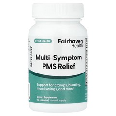 Fairhaven Multi-Symptom PMS Relief PMS Support Cramps Bloating Vegan 30 Capsules