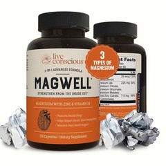 Magwell Magnesium Zinc Vitamin D3 Glycinate Malate Citrate 120 Caps