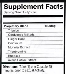 Zeus 1800mg Male Vitality & Stamina Support – Energy & Performance (12 Capsules)