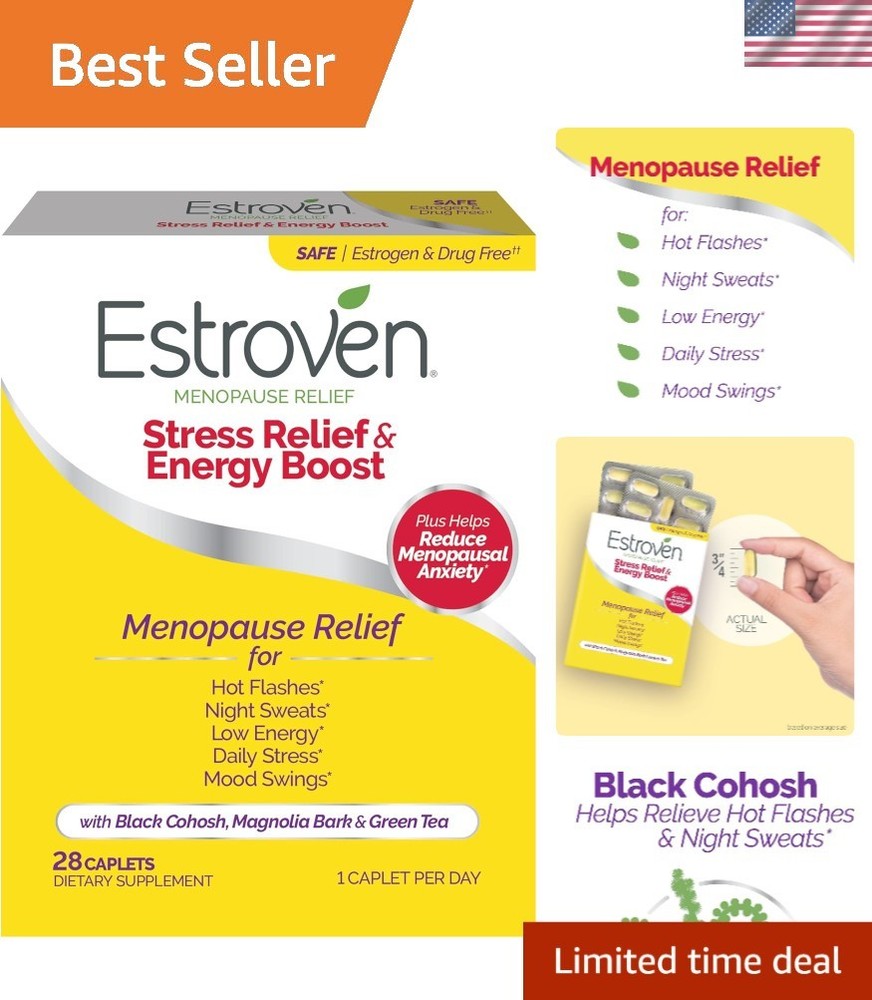 Natural Energy & Stress Support for Menopause – Gluten-Free 28 Capsule Formula