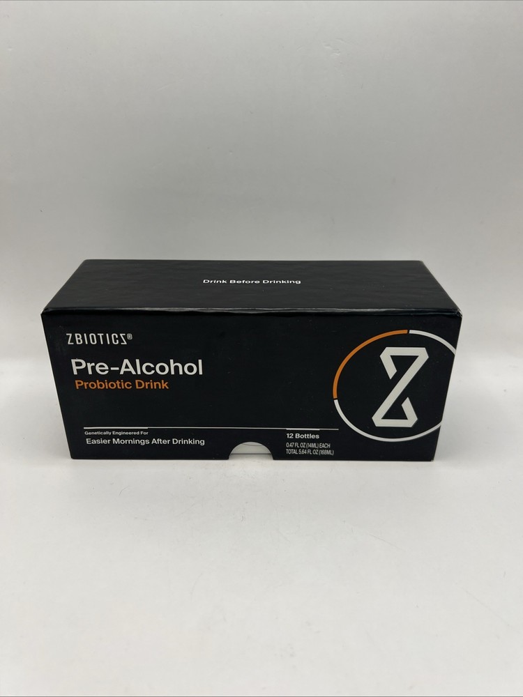 ZBiotics Pre-Alcohol Probiotic Drink, Feel Better After Drinking 12 Pack, 0.47