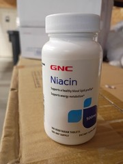 Niacin 500mg, 100 Tablets, Supports Blood Vessel Health Exp07/2026 GNC