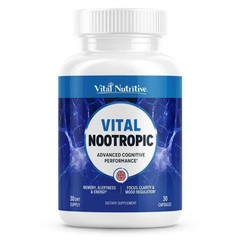 Vital 12-in-1 Nootropic Brain Supplement – Memory, Focus & Energy Boost – 30ct