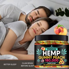 Natural Gummies Peach-Relax, Sleep, Calm, Anxiety, Pain, Muscle, Stress-USA Made