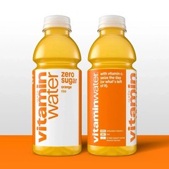 vitaminwater Rise Zero Sugar Orange Flavored Water Beverage, 16.9 fl oz, 12 Pack