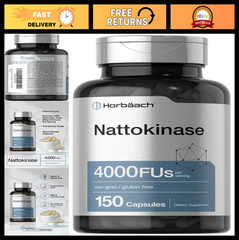 Nattokinase 4000 FU Supplement | 150 Non-GMO Gluten-Free Capsules for Heart Heal