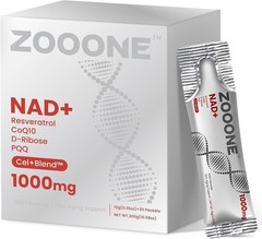 ZOOONE NR1000 NAD+ Drink Mix – Berry Flavor, Energy & Skin Support, 30 Pack