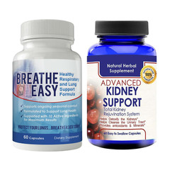 Breathe Easy Respiratory Support & Advanced Kidney Herbal Supplement 60 Capsules