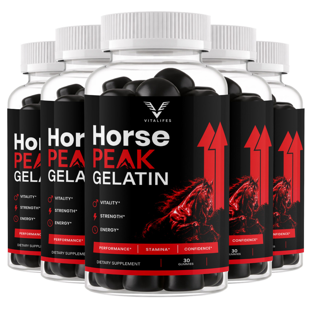 (5 Pack) Horse Peak Gelatin Advanced Male Health Support Supplement 30 Gummies