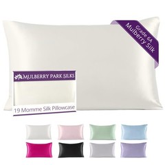Mulberry Park 100% Silk Pillowcase – 19 Momme, Grade 6A Mulberry Silk – Deep …