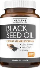 Healths Harmony Black Seed Oil – 180 Softgel Capsules (Non-GMO & Vegan) Premium