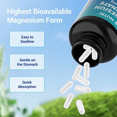 Magnesium Glycinate 500mg – 120 Capsules For Sleep, Stress Relief Support Bone