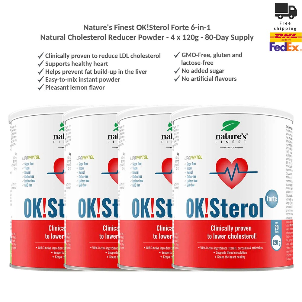 Nature’s Finest OK!Sterol Forte 6-in-1 Natural Cholesterol Reducer Powder 4x120g