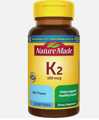 《NEW》Nature Made Vitamin K2 100 mcg, Healthy Bone Supplements, 30 Softgels