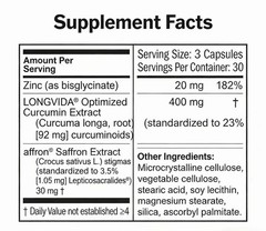 BrainMD Happy Saffron Plus 3-in-1 Vegan Capsules Supplement