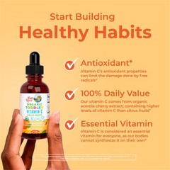 Organic Toddler Vitamin C Drops for Immunity | Ages 1-3 Years | 15 mg Per Ser…
