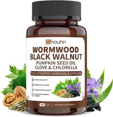 Wormwood Black Walnut Clove Parasite Cleanse for Humans Capsules – Natural Gut D