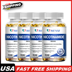 NAD Supplement for Anti-Aging, Energy, 500MG Nicotinamide + Resveratrol, Non-GMO