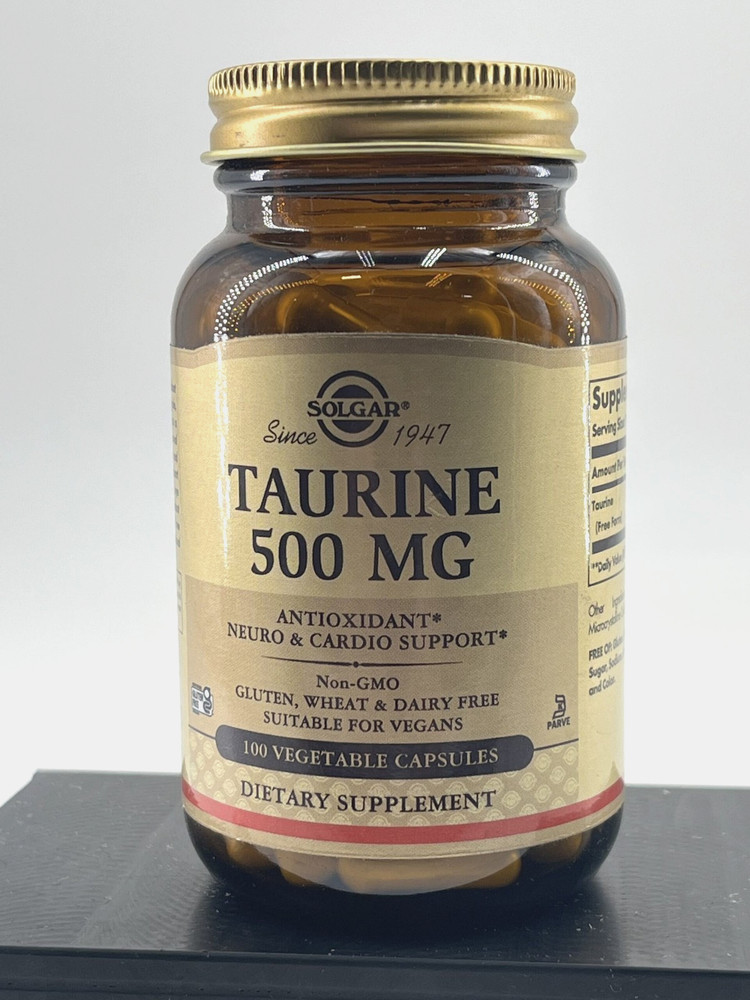 Solgar Taurine 500mg 100 Vegetable Capsules -NIB- EXP 4/28 -FREE SHIPPING