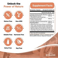 Mushroom 10X Complex 60ct x3 – Natural Energy, Stress Relief, Immune Support