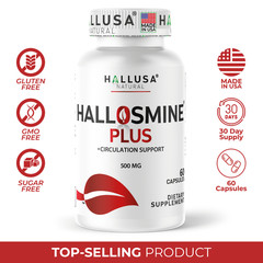 HALLOSMINE PLUS Diosmin Circulation 500mg – Vein and leg support – 60 capsules