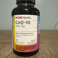 CVS Health CoQ-10 “Heart & Muscle Support” 400mg, 39 Softgels, Expires 11/2027
