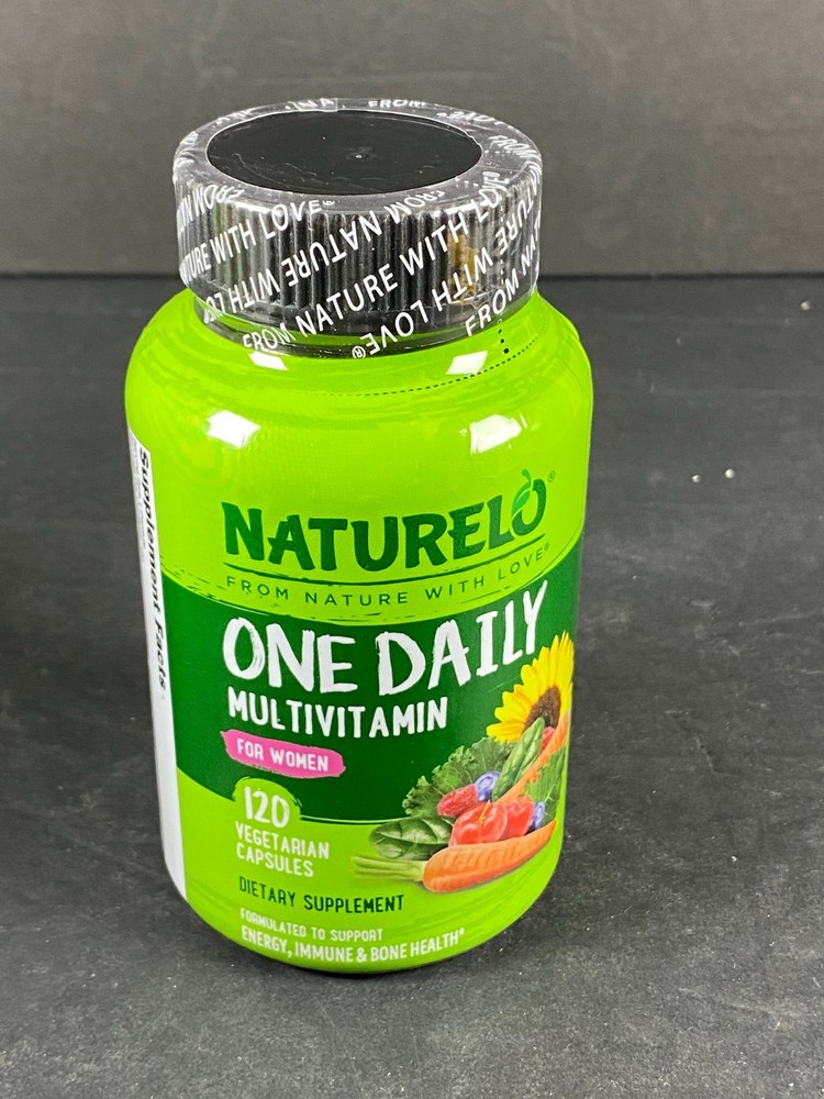 NATURELO One Daily Multivitamin for Women 120 Caps, Hair Skin Nails, Non-GMO