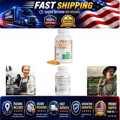 Bronson Super B100 Vitamin B Complex Sustained Release 120 Tablets