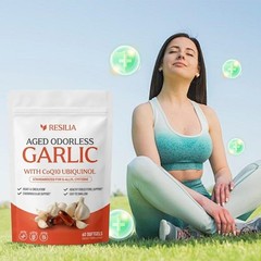 2 X Resilia Garlic Extract 600mg Softgels (60 Count) – Odorless Aged Garlic Ext