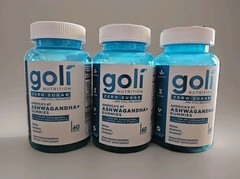 Lot Of 3 – Goli Zero Sugar Ashwagandha Gummies, 60 Gummies – EXP: 02/2027