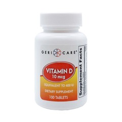 Geri-Care Vitamin D Tablet 400 IU 874-01-GCP 12 Bottles 100 per Bottle