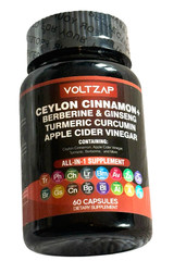 Ceylon Cinnamon Berberine & Ginseng All-In-One – 60 Capsules – Ex: 5/28