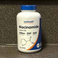 Nutricost Niacinamide Vitamin B3 500 mg Capsules, 240 Count Dietary Supplement