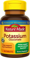 Nature Made Potassium Gluconate 550 mg, Supplement for Heart Health, 100 Tablets