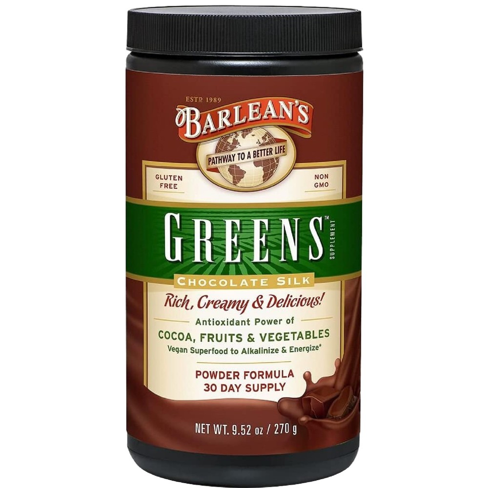 Barlean’s Chocolate Greens Powder, Daily Fruit and Vegetable Superfood Supple…