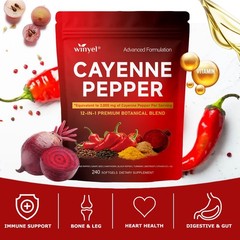 Chili Pepper Softgel Vein Heart Vascular Support Vitamins C D3 K2 Grape Seed