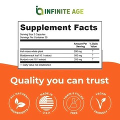 INFINITE AGE 2 Pack of 1250mg Sea Moss Advanced Superfood Capsules, 60 Count
