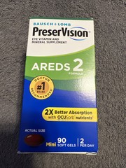 BAUSCH & LOMB PRESERVISION AREDS 2 – 90 MINI SOFT GELS EYE VITAMIN – EXP 09-2026