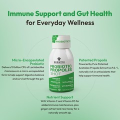 Bee and You Propolis Immune Shot, Probiotic, Vitamin 0.14 Fl Oz (Pack of 12)