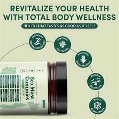 16-in-1 Organic Sea Moss Gummy Irishmoss Extract 6000Mg | Green Apple Flavor US