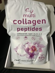 Eocute Multi Collagen Peptides Powder 2 lb Hydrolyzed Protein Type I,II,III,V,X