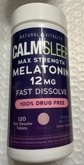 NATURAL VITALITY CALM SLEEP MAX STRENGTH MELATONIN.12 MG/120 Tablets/Exp 06/28