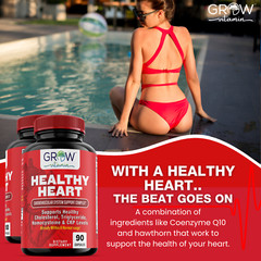 Heart Health & Blood Pressure Supplement 90 Caps Snap Coq10/Hawthorn/Pomegranate