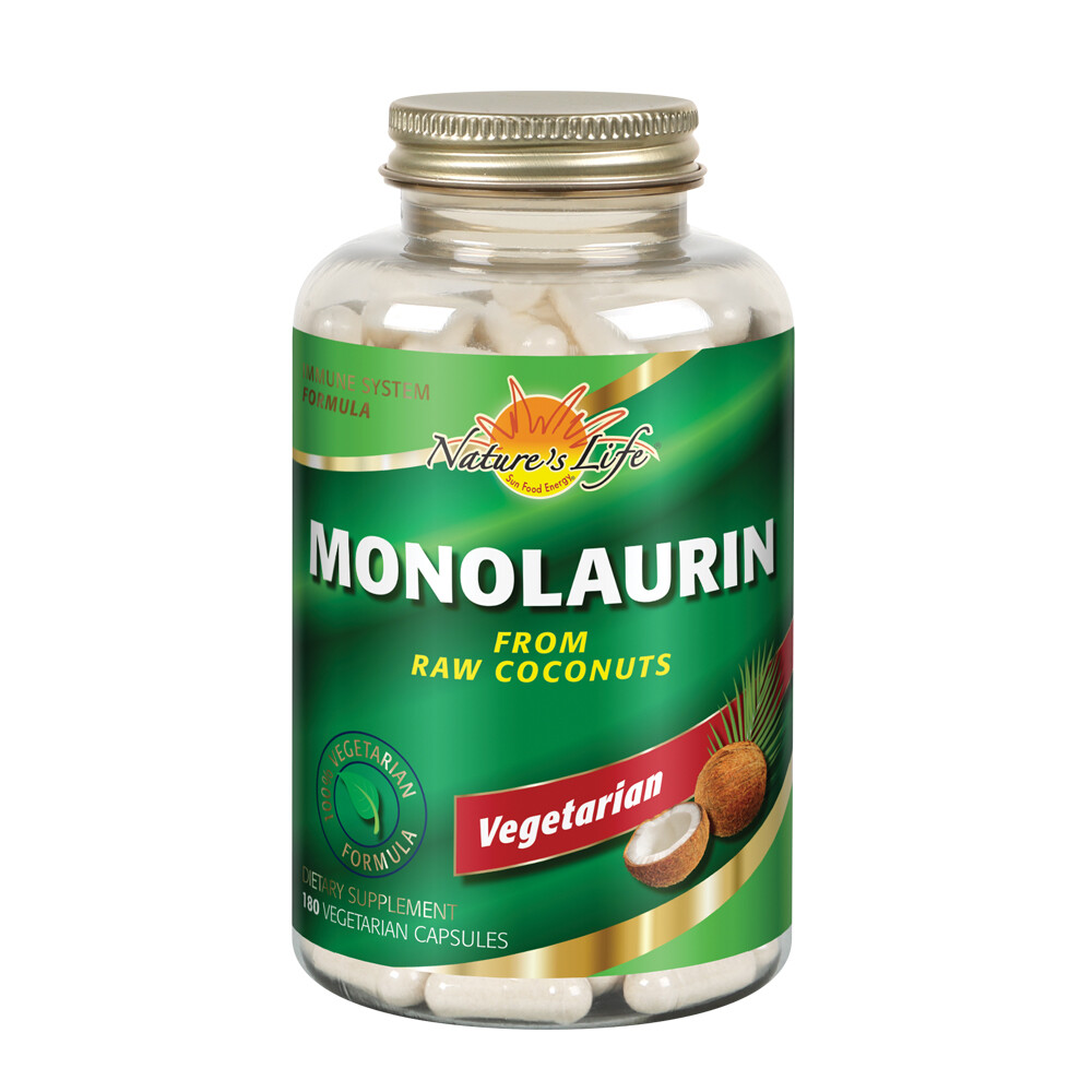 Nature’s Life Monolaurin Capsules, 990 mg | Vegetarian | 180 ct