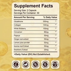 FIDERNIC Glutathione Collagen 120 Capsules Skin Brightening Supplement