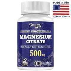 🎅Yellow Pine🎅High Potency 🎅 500mg Magnesium Citrate 🎅 100 Tablets