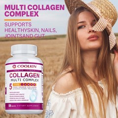 Collagen 240pcs – Types I,II,III,V,X – Anti-Aging, Skin, Joint Health Support