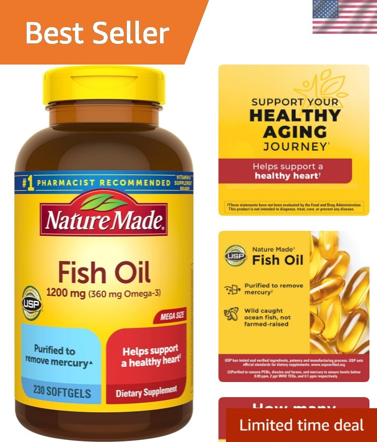 Fish Oil Omega 3 Supplements, 1200 mg Softgels, Omega 3 Fish Oil for Healthy …